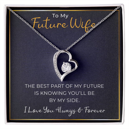 The Best Part of My Future Necklace for Future Wife with Heartfelt Message – A Gift of Love and Commitment for Valentine's, Anniversary, or Birthday