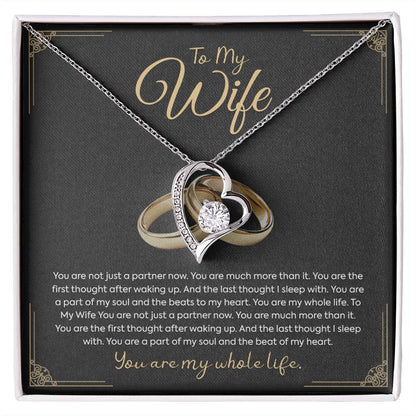 To My Wife Necklace from Husband with Heartfelt Message - Soulmate Gifts for Her - Birthday, Anniversary, Christmas, Valentine's Day Jewelry