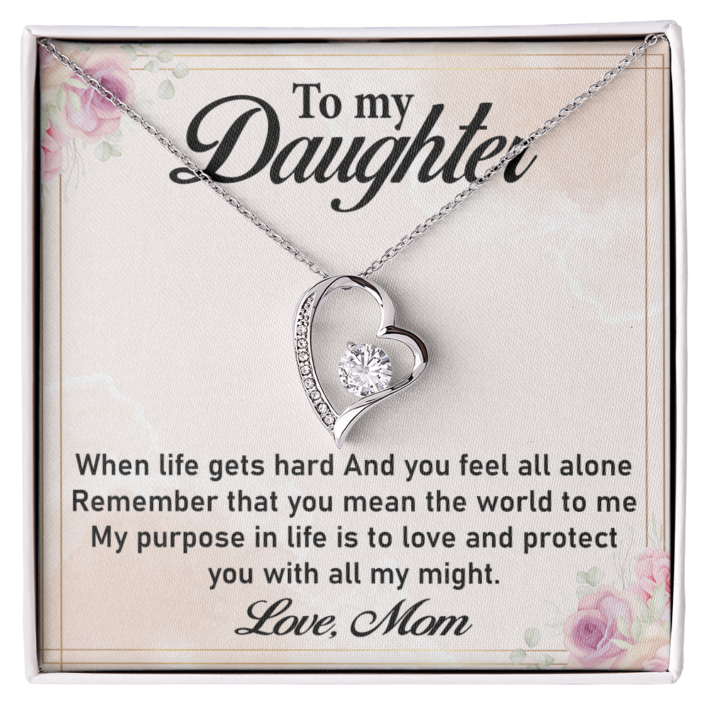 To My Daughter Necklace – Elegant Forever Love Necklace, A Cherished Gift from Mom