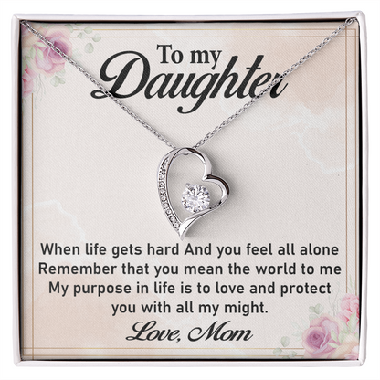 To My Daughter Necklace – Forever Love Necklace from Mom, Love Necklace for Daughter