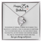 Happy 25th Birthday Necklace Gift for 25 Years old Woman