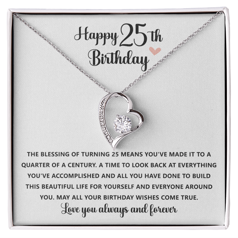 Happy 25th Birthday Necklace Gift for 25 Years old Woman