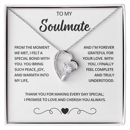 Valentine Gifts for Wife from Husband, Soulmate Necklace with Heartfelt Message Card & Box