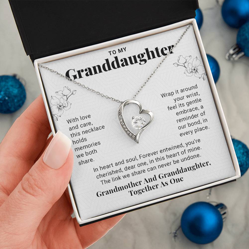 Granddaughter Necklace Gifts From Grandma Grandmother or Grandpa Grandfather To My Granddaughter Graduation Birthday Pendant Jewelry with Message Card and Gift Box