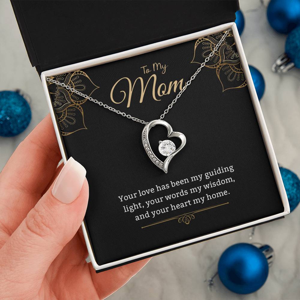 Mom Gifts, Forever Love Appreciation Birthday Mother Day Christmas Present Necklace with Meaningful Messages Card and Gift Box