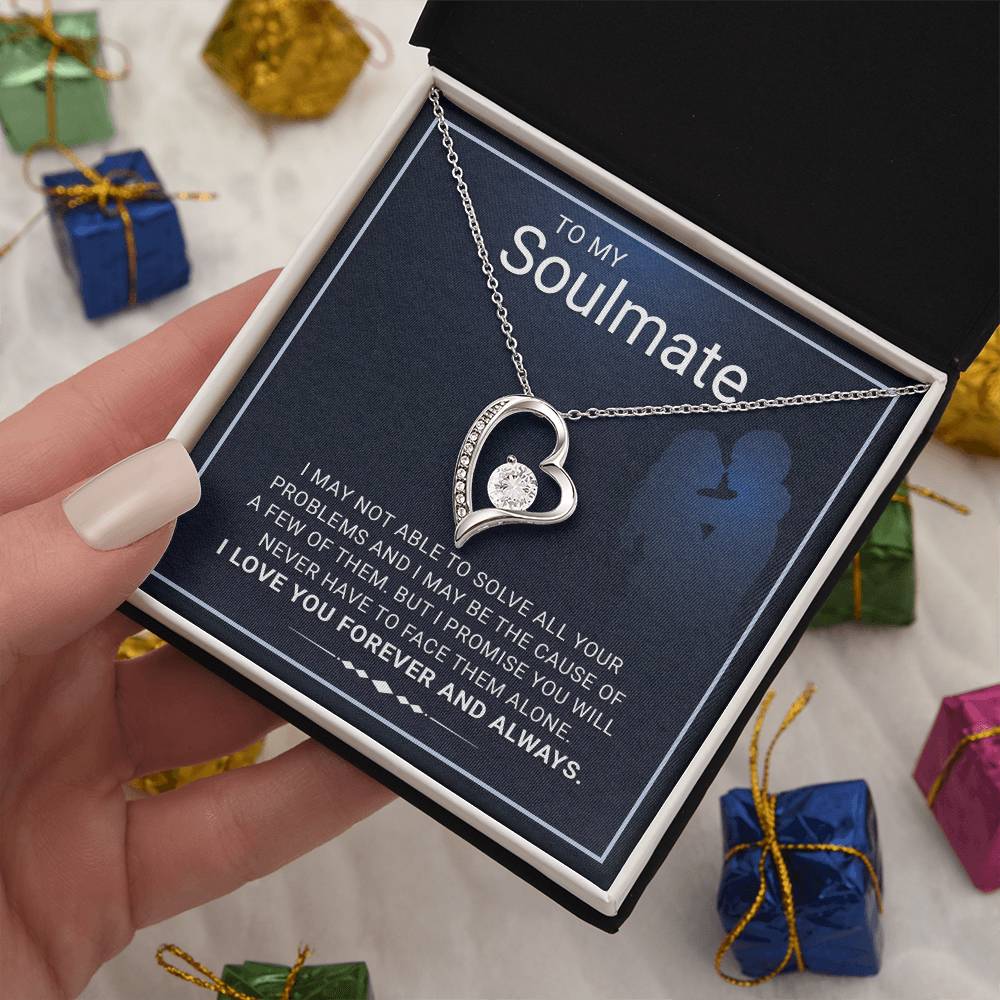 To My Soulmate Necklace - Heartfelt Soulmate Gift with Love Message Card and Gift Box - Perfect Birthday, Anniversary, or Valentine's Present