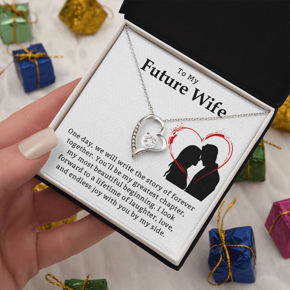 Necklace for My Future Wife with Heartfelt Message, A Promise of Forever Love – Perfect Gift for Valentine's, Anniversary, or Birthday