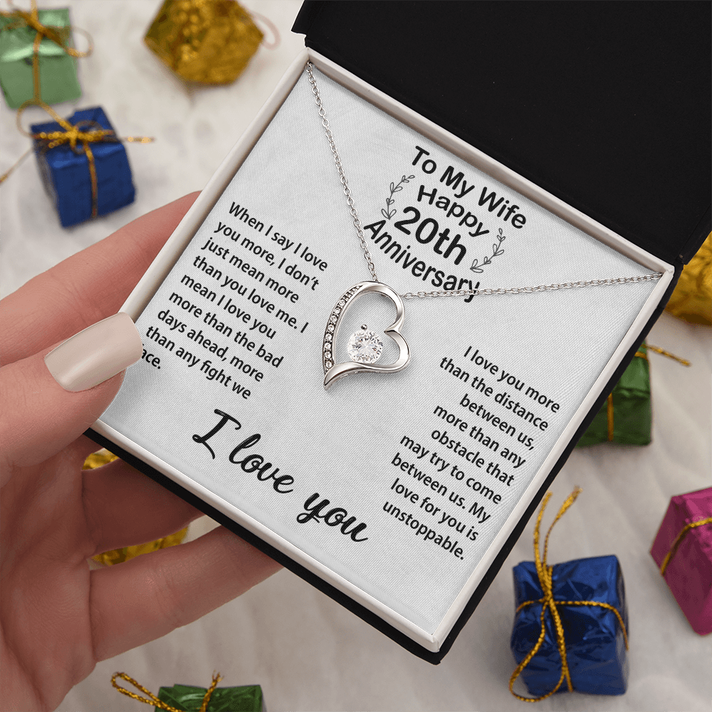 Timeless 20th Anniversary Gift – Romantic Keepsake Necklace for Wife with Love Message