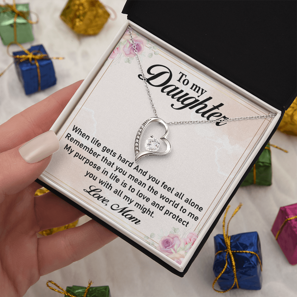 To My Daughter Necklace – Elegant Forever Love Necklace, A Cherished Gift from Mom