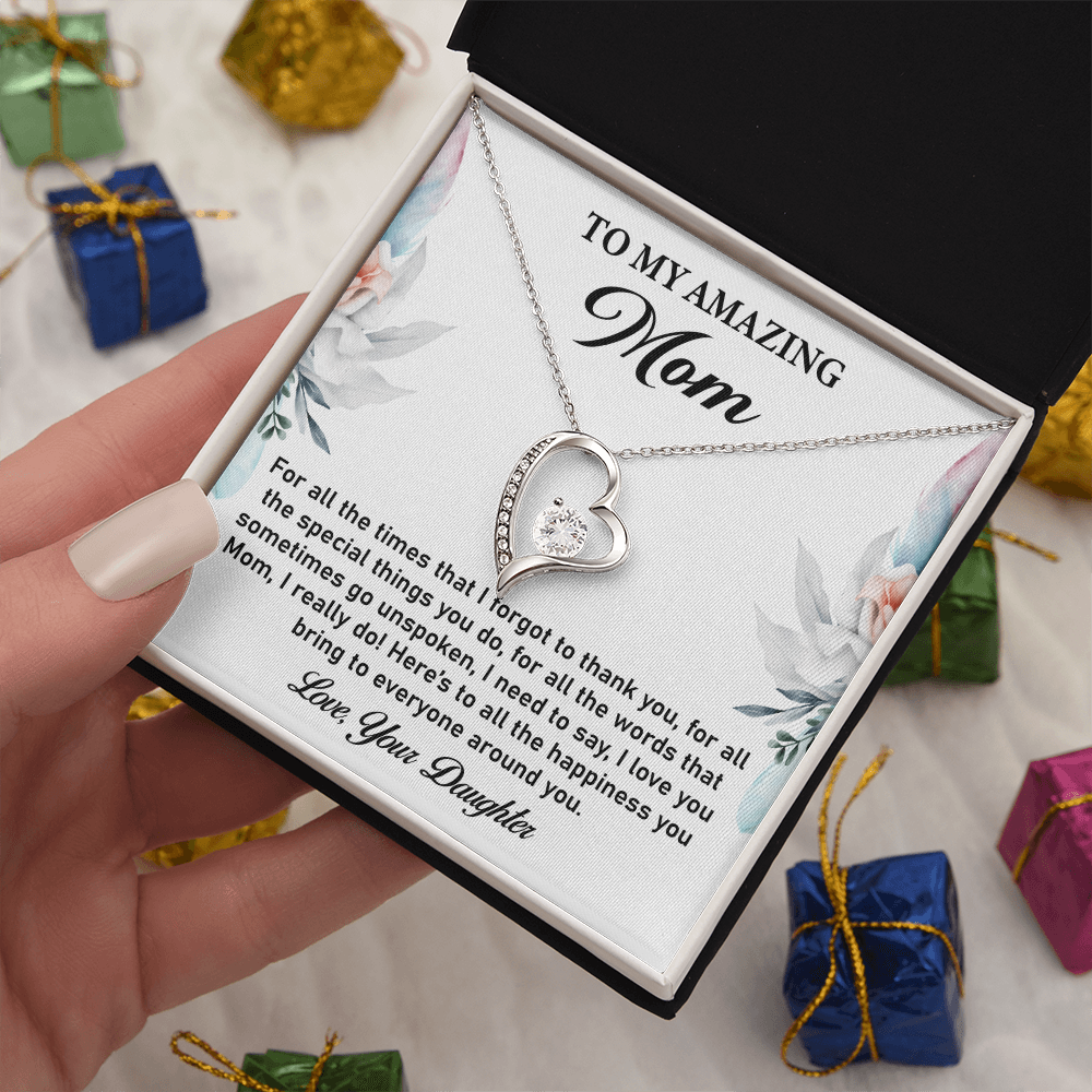 Heartfelt Gift for Mom – Elegant Forever Love Necklace from Daughter