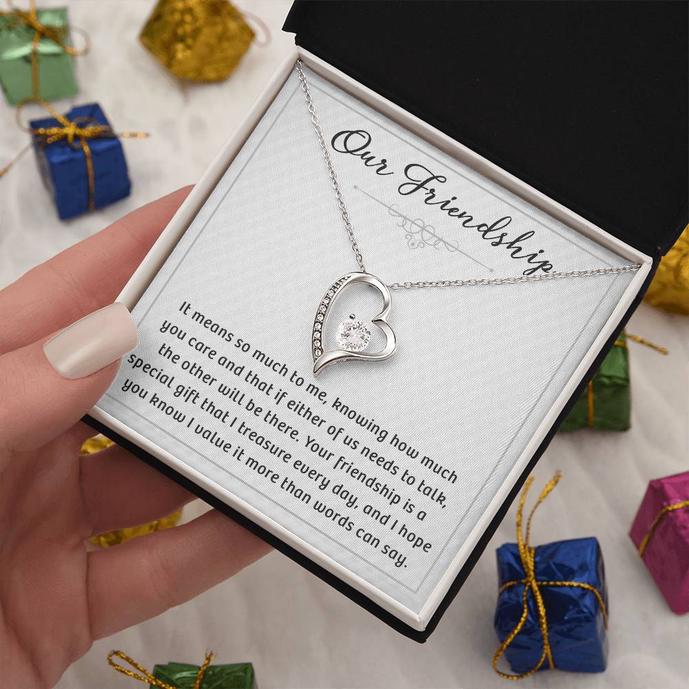 Sterling Silver Open Heart Best Friend Necklace - Meaningful Jewelry Gift for Her - Perfect for BFFs, Friendship Moments & Special Occasions