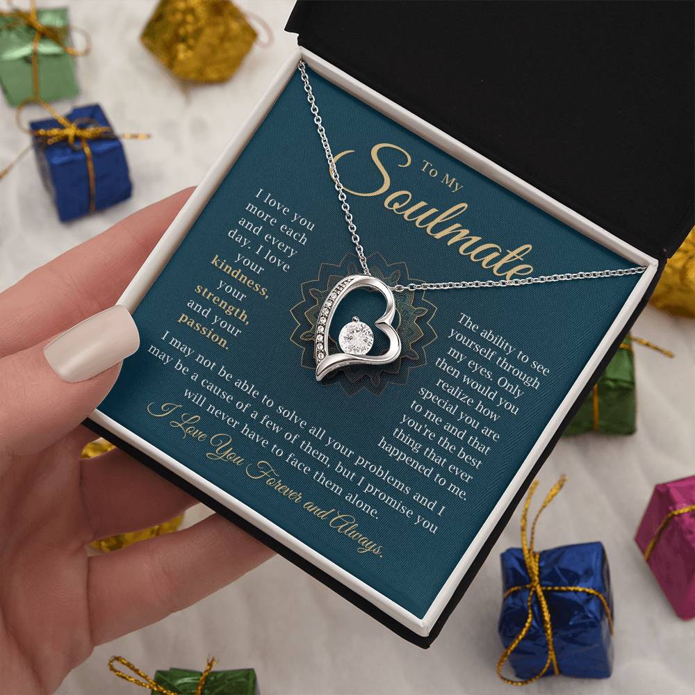 To My Soulmate Necklace - Heartfelt Romantic Gift for Wife or Girlfriend - Perfect for Anniversaries, Birthdays, and Valentine's Day - Forever Love Jewelry with Gift Box