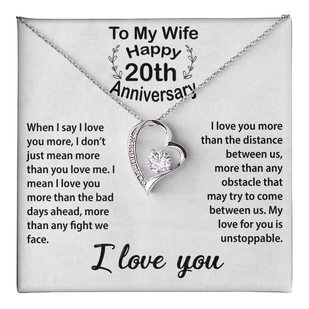 Timeless 20th Anniversary Gift – Romantic Keepsake Necklace for Wife with Love Message