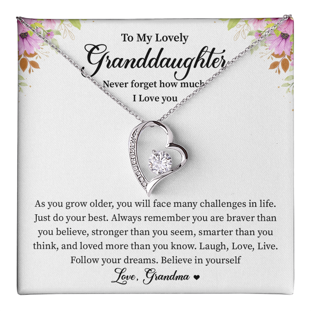 To My Lovely Granddaughter - Forever Love Necklace for Her
