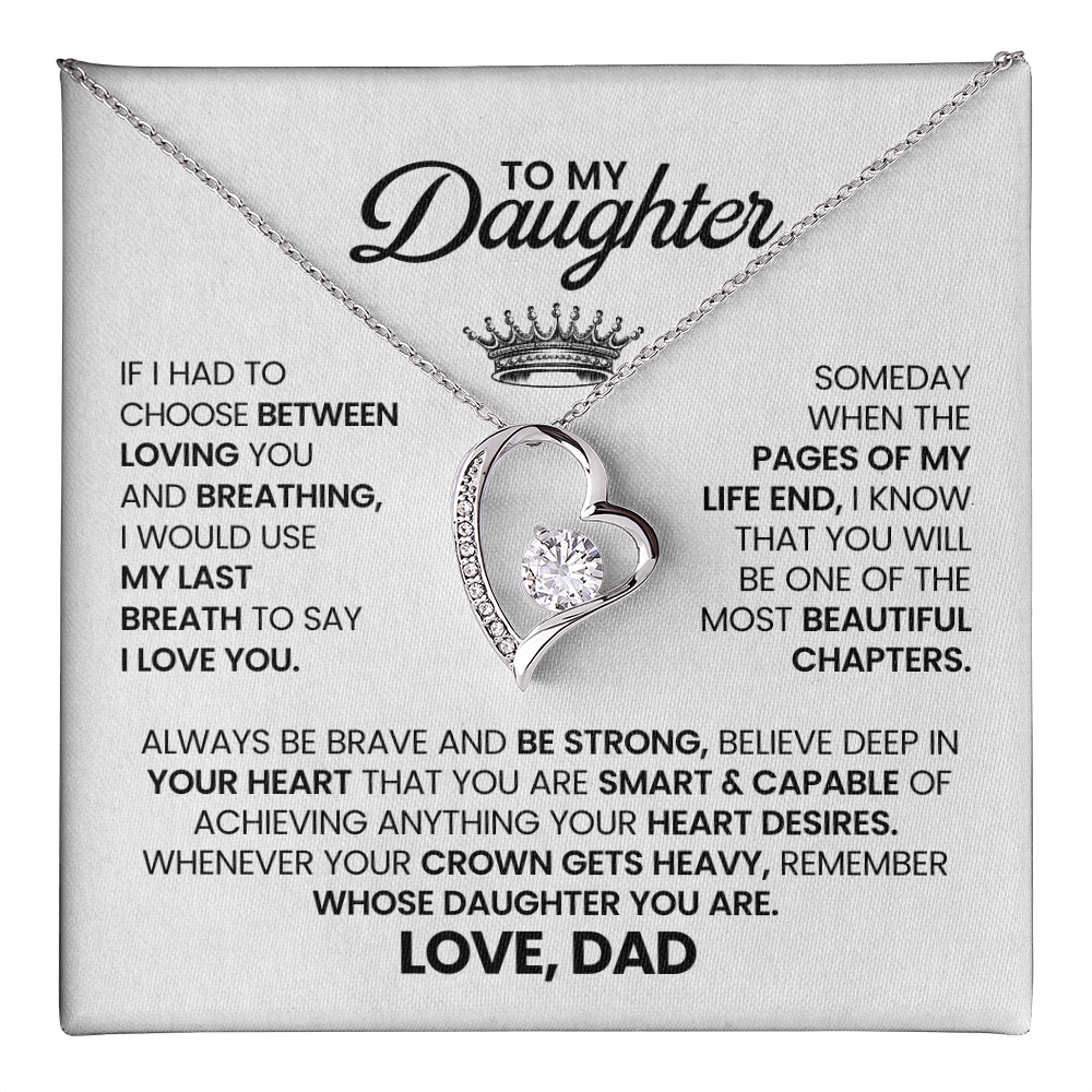 To My Daughter - I'll Always Be With You - Forever Love Necklace
