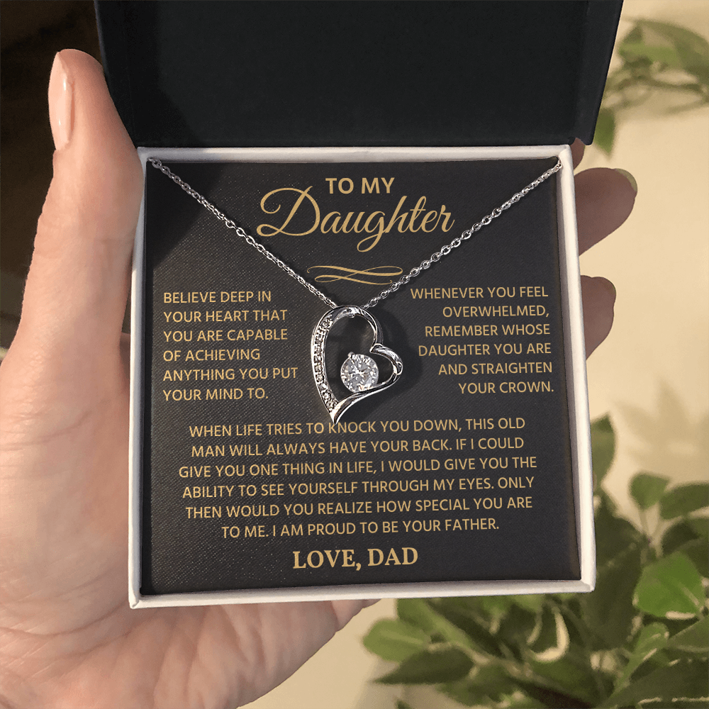 To My Beautiful Daughter | Never Forget That I Love You | Forever Love Necklace