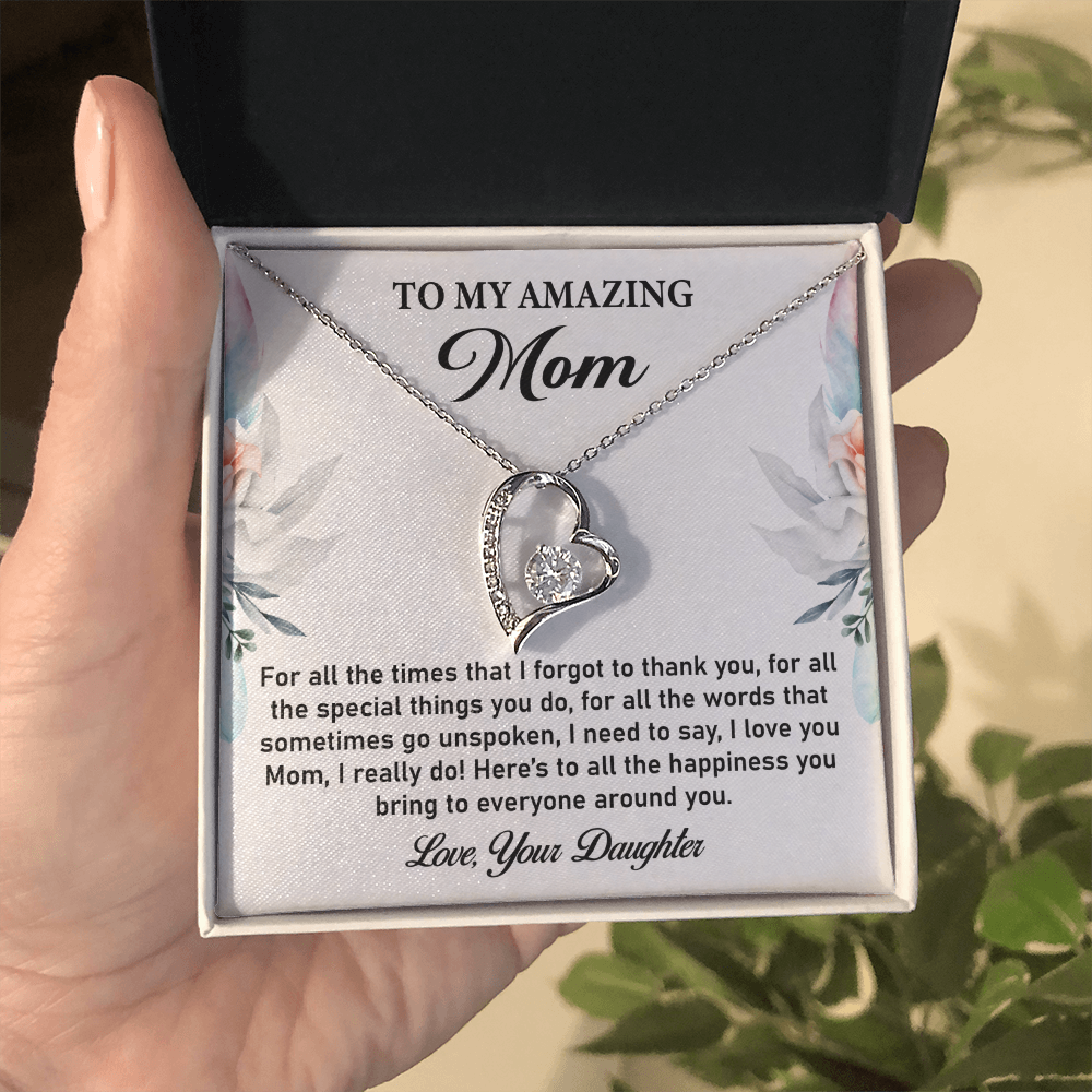 Heartfelt Gift for Mom – Elegant Forever Love Necklace from Daughter