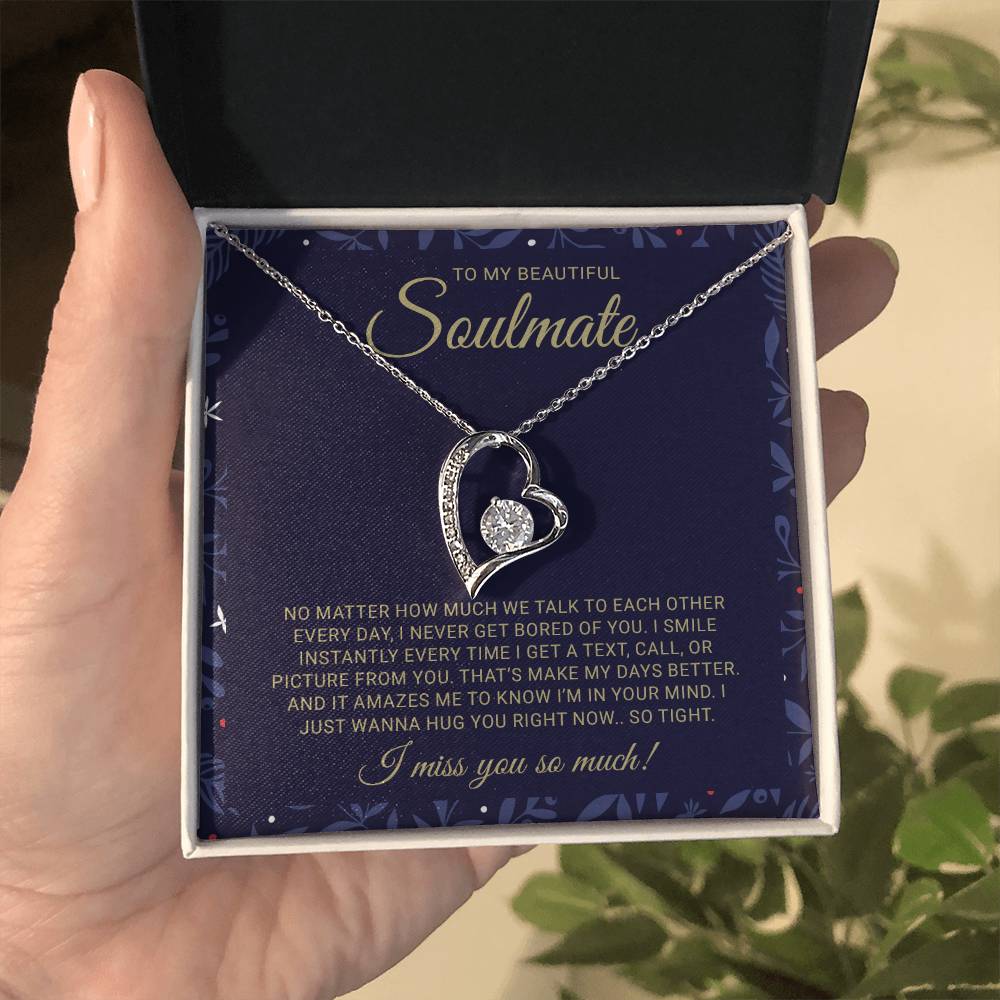 To My Soulmate Forever Love Necklace - Unique Gift for Wife or Girlfriend - Valentine's Day, Anniversary, Birthday, or Christmas