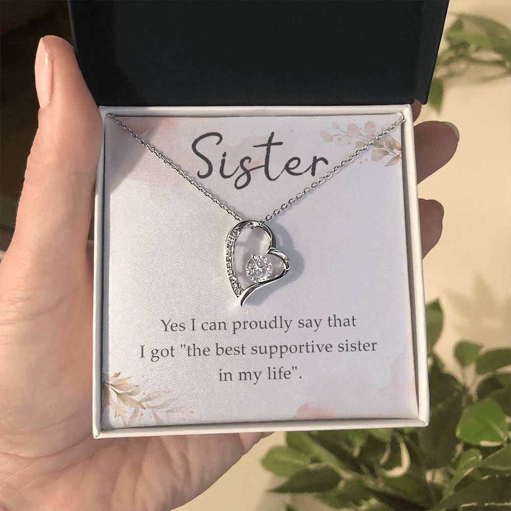 To My Sister Necklace From Brother Sister Not Even Time Floral Sister Birthday Graduation Christmas Gift With Message Card