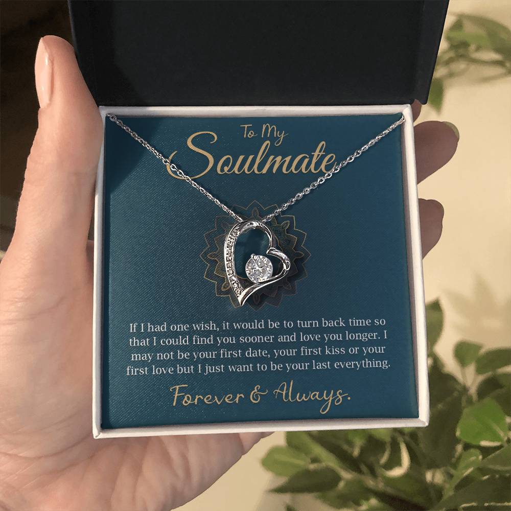 To My Soulmate Necklace - Romantic Gift for Wife, Girlfriend, or Partner - Anniversary, Birthday, Valentine's Day Present - Forever Love Necklace With Heartfelt Message and Gift Box