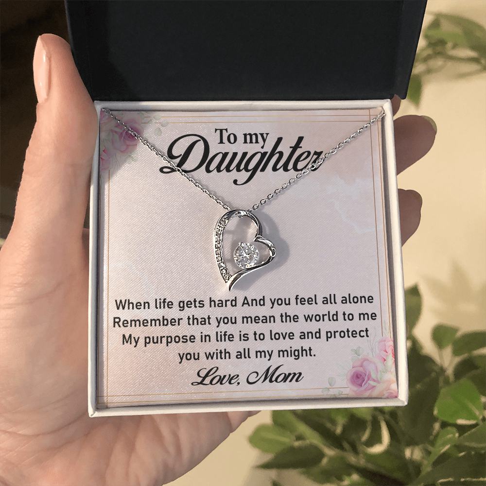 To My Daughter Necklace – Elegant Forever Love Necklace, A Cherished Gift from Mom