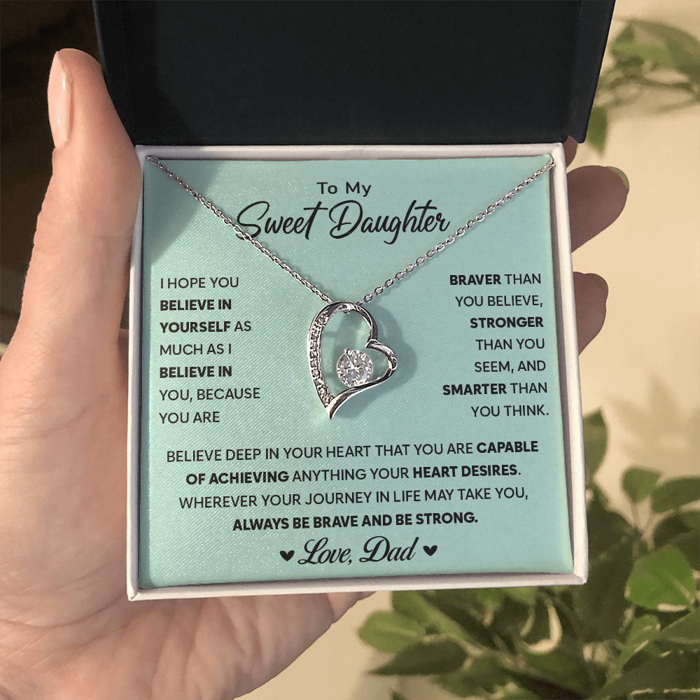To My Daughter - Always Keep Me in Your Heart - Forever Love Necklace