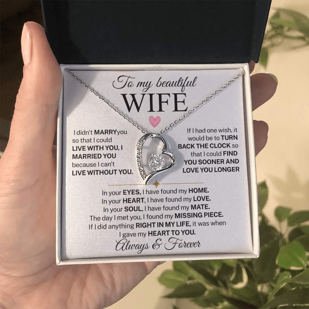 Necklace for Wife With Heartfelt Message Card, Valentines Day Gifts