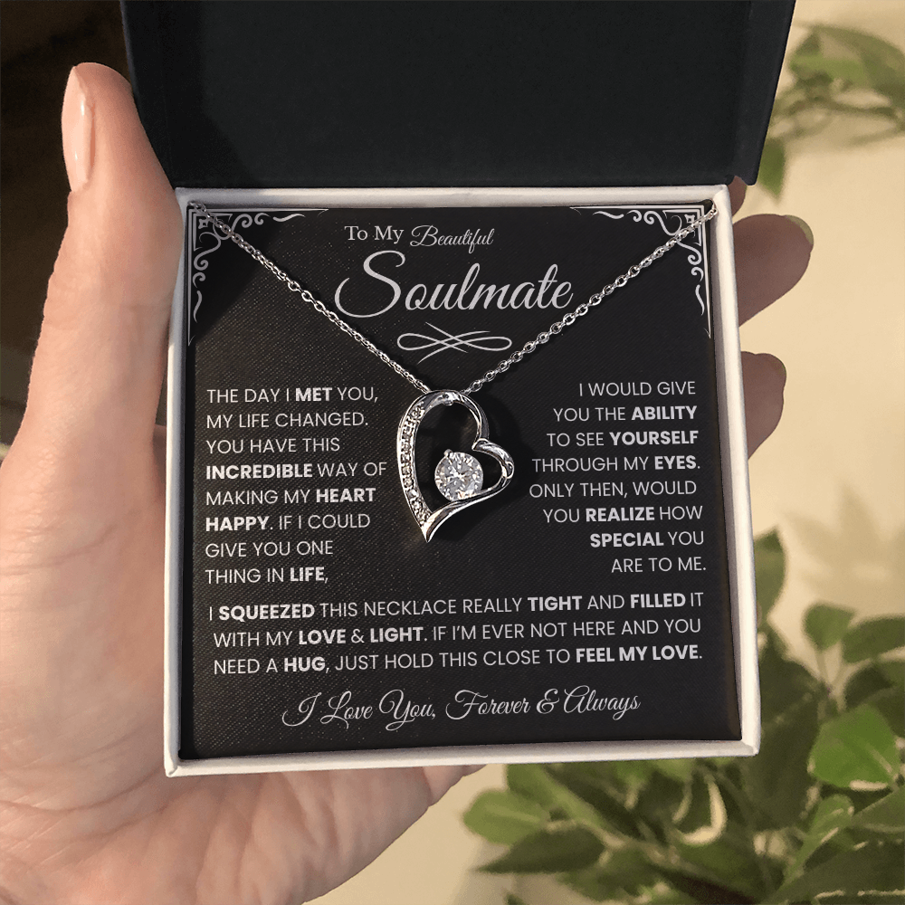To My Beautiful Soulmate Necklace Husband to Wife Romantic Surprise Gifts
