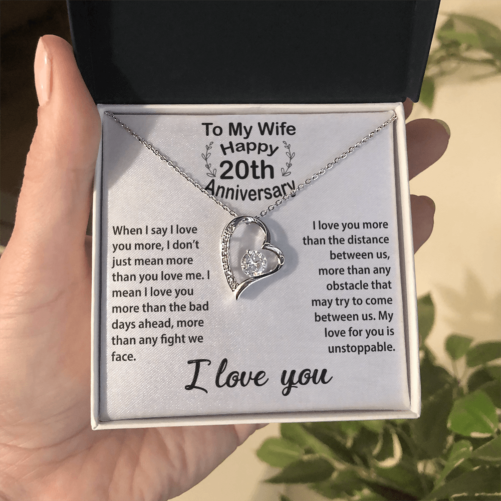 Timeless 20th Anniversary Gift – Romantic Keepsake Necklace for Wife with Love Message