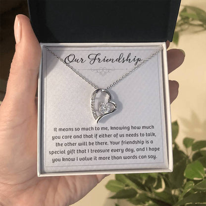 Sterling Silver Open Heart Best Friend Necklace - Meaningful Jewelry Gift for Her - Perfect for BFFs, Friendship Moments & Special Occasions