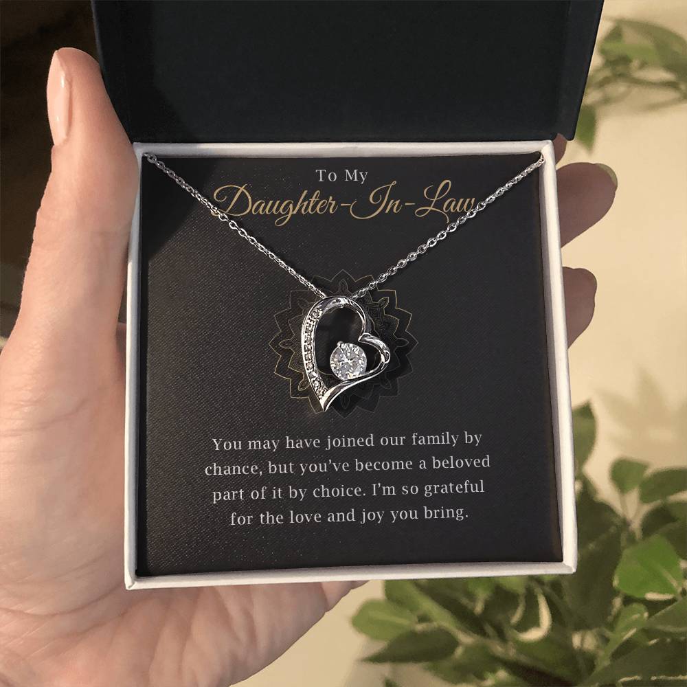 Daughter in Law Necklace Gift From Mother in Law To My Daughter in Law Honor Pendant Jewelry with Message Card and Gift Box