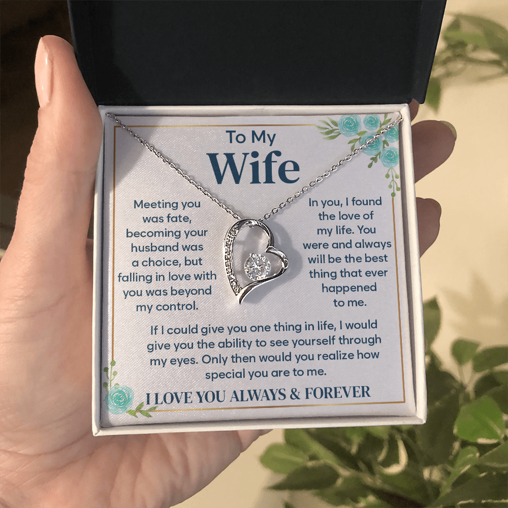 To My Wife Necklace From Husband With Heartfelt Message & Elegant Box