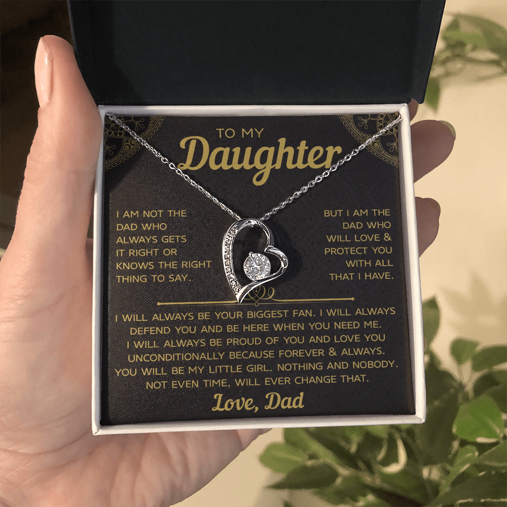 To My Daughter- Forever Love Necklace, Forever & Always Love Dad