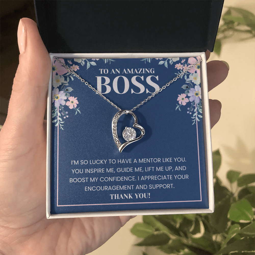 To My Wonderful Boss - Gift for Leader Necklace With Message Card