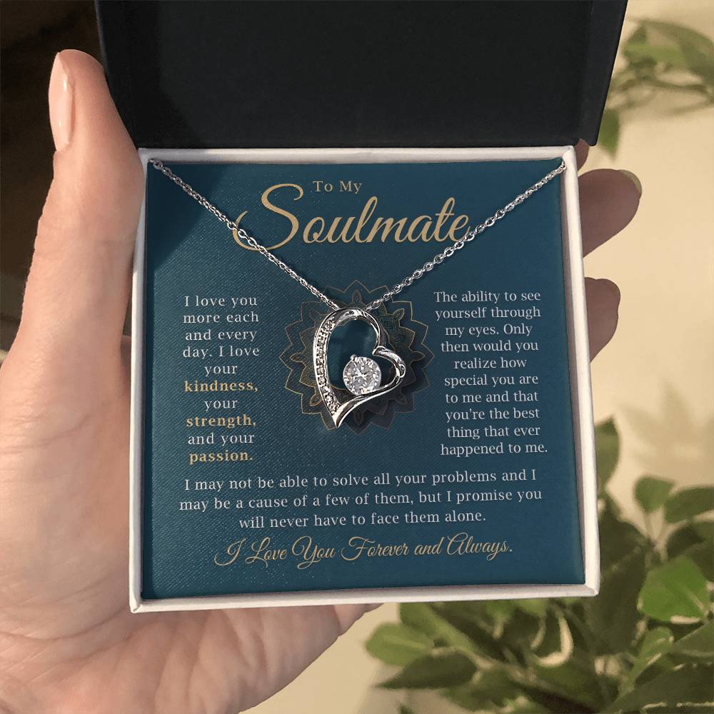 To My Soulmate Necklace - Heartfelt Romantic Gift for Wife or Girlfriend - Perfect for Anniversaries, Birthdays, and Valentine's Day - Forever Love Jewelry with Gift Box