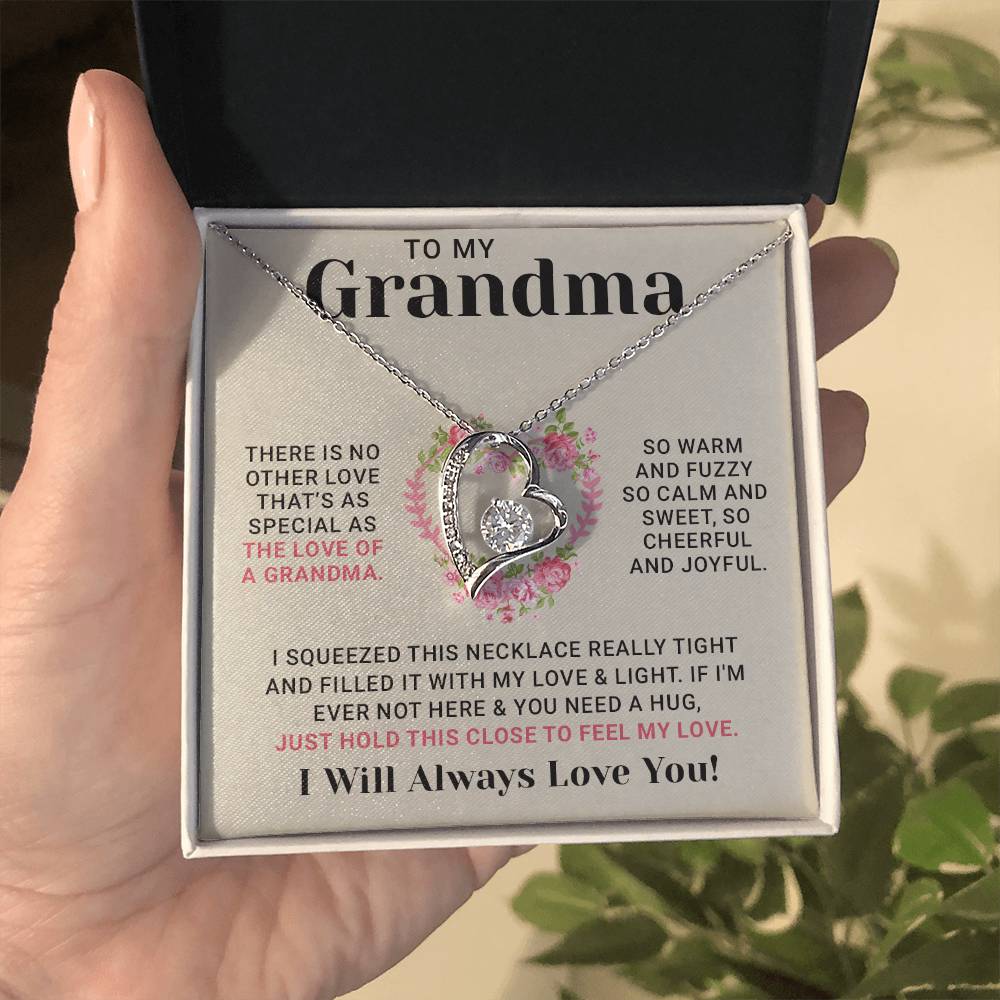 Grandma Necklace From Granddaughter - Grandma Granddaughter Necklace - Grandma Charm Necklace - Mother's Day, Christmas, Birthday Gifts for Grandma - Grandmother Jewelry with Message Card and Gift Box