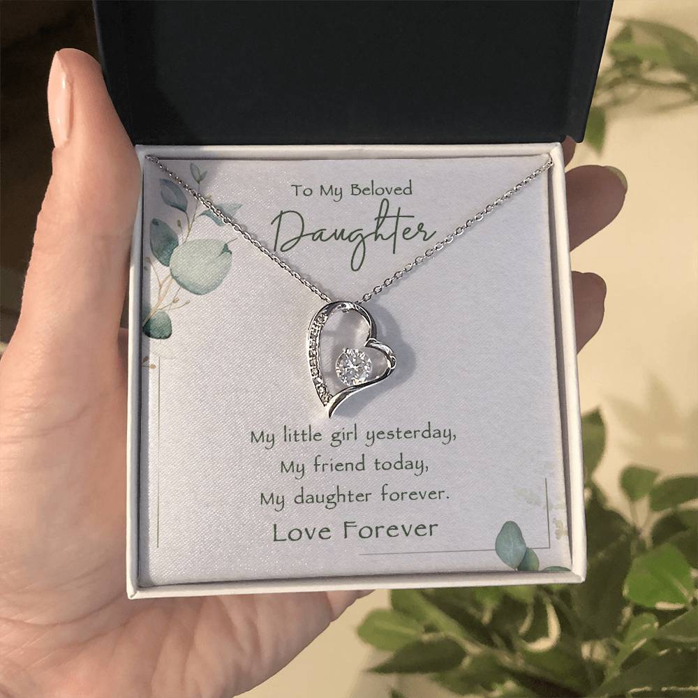 To My Daughter Necklace from Dad with Heartfelt Message & Elegant Box, Father Daughter Gifts from Dad, Birthday Gift for Daughter Adult, Father Daughter Necklace