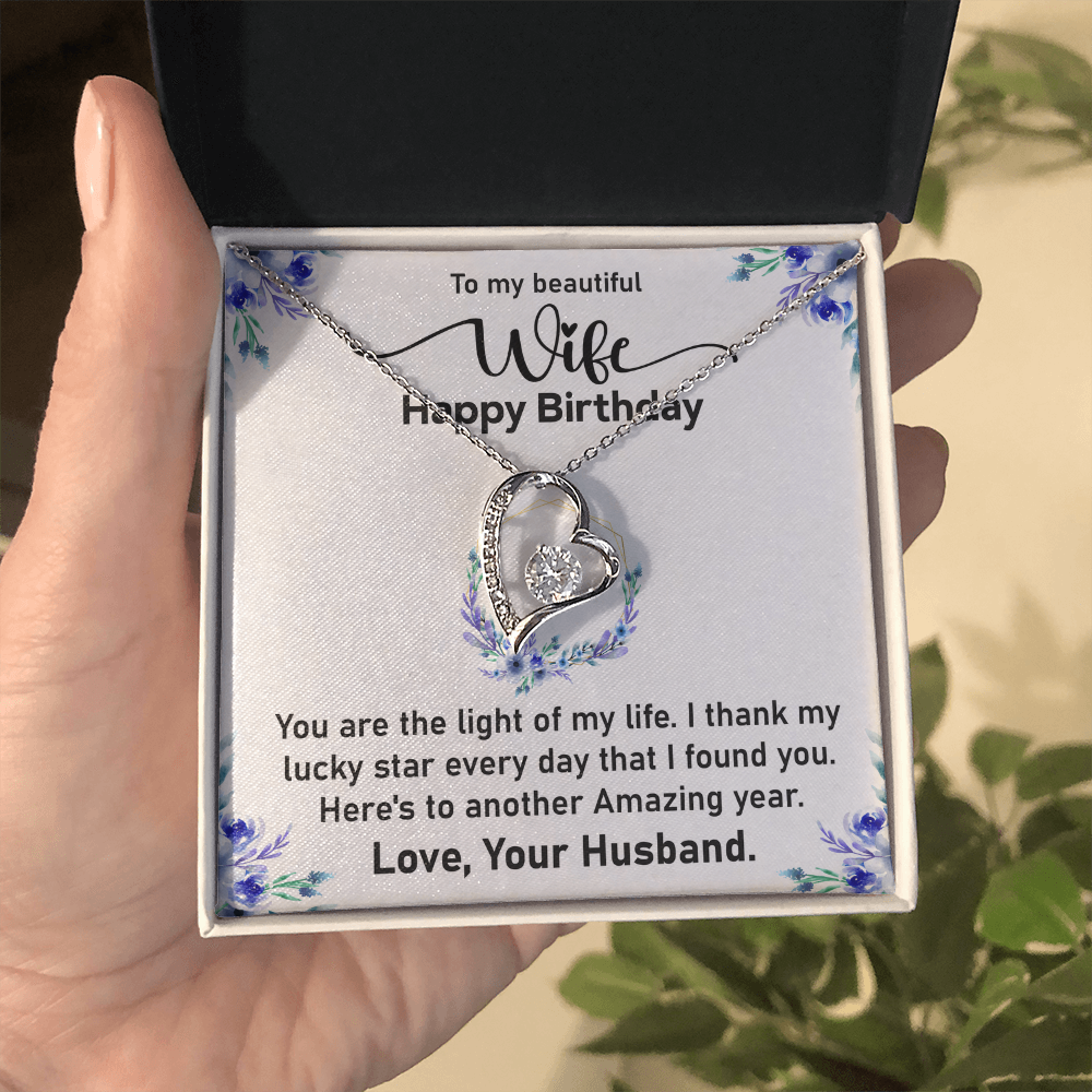 Forever Love Necklace for Wife – Elegant Keepsake Jewelry with a Heartfelt Message from Husband