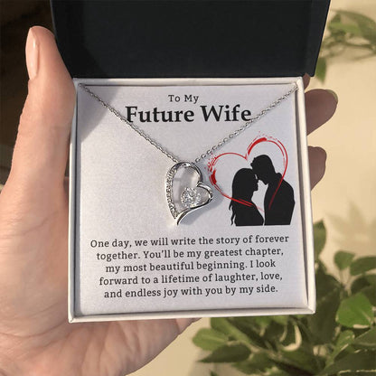 Necklace for My Future Wife with Heartfelt Message, A Promise of Forever Love – Perfect Gift for Valentine's, Anniversary, or Birthday