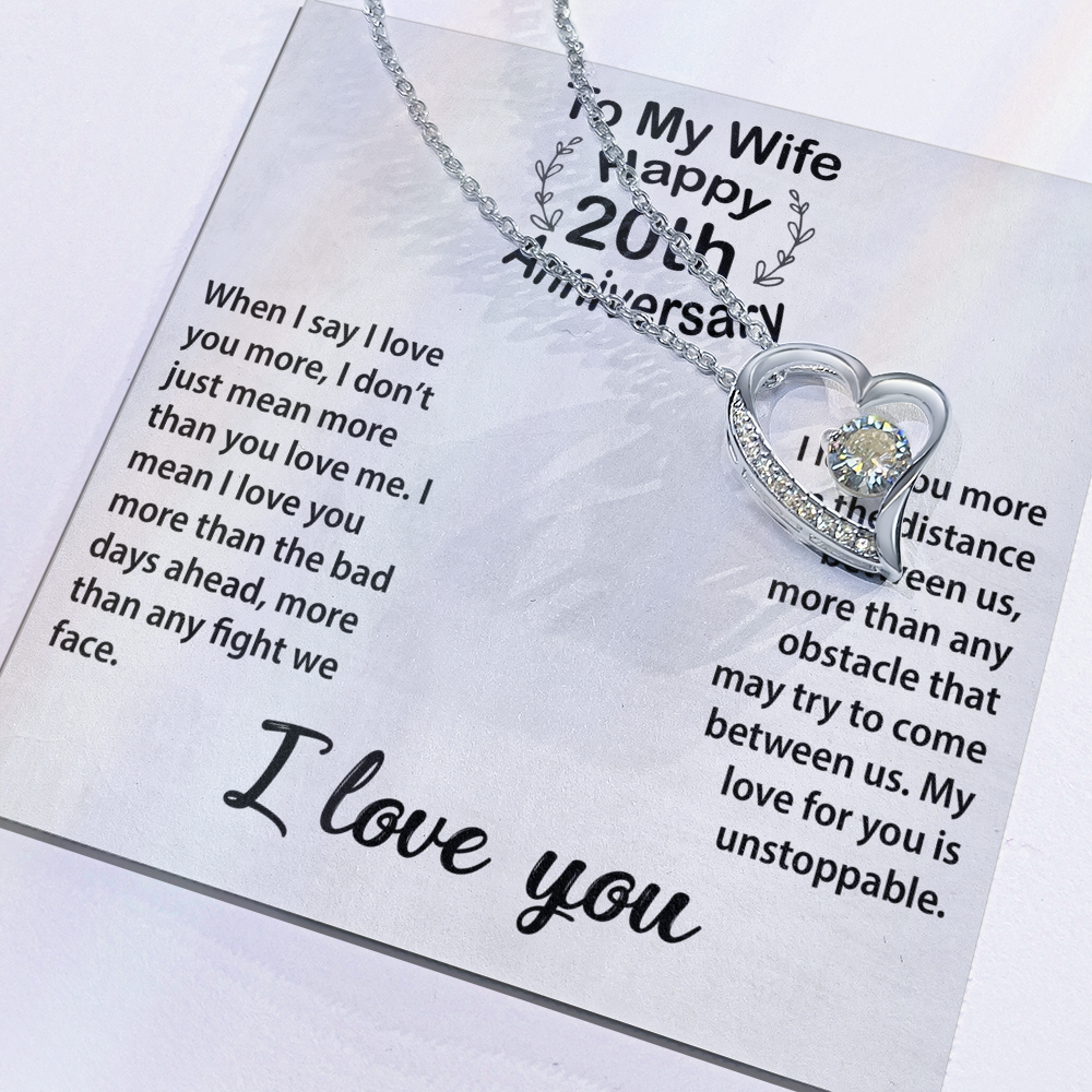 Timeless 20th Anniversary Gift – Romantic Keepsake Necklace for Wife with Love Message