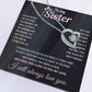 Sister Necklace With Message Card Gift From Brother & Sister