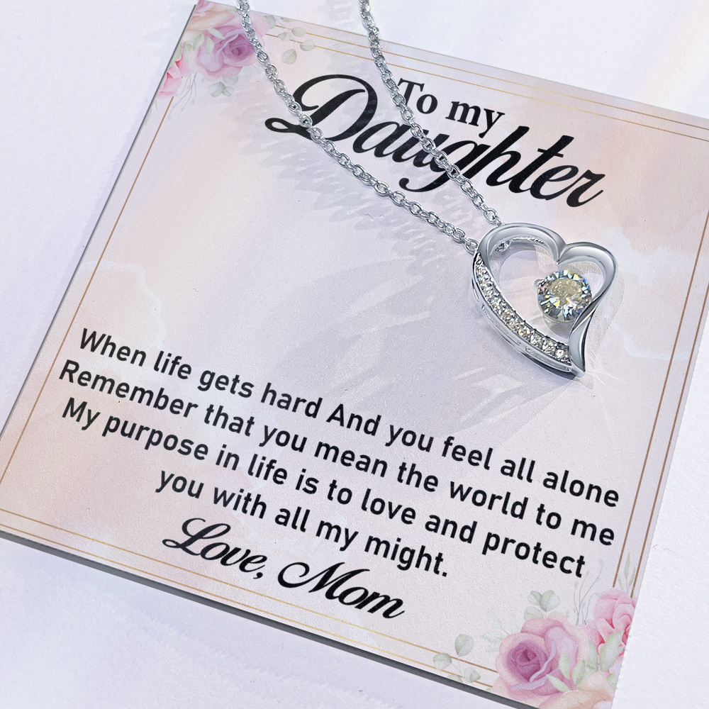To My Daughter Necklace – Elegant Forever Love Necklace, A Cherished Gift from Mom