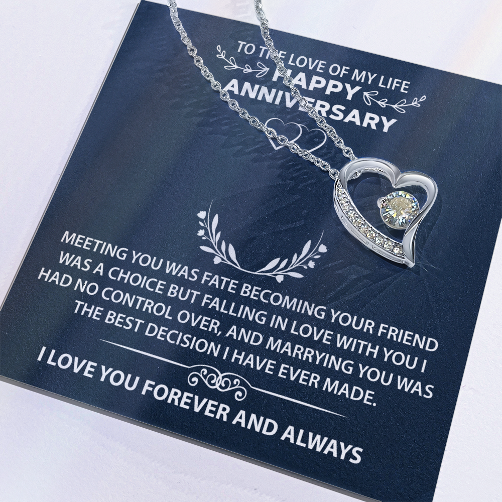 Heartfelt Jewelry Gift for Wife – Forever Love Necklace with Touching Message, A Keepsake from Husband