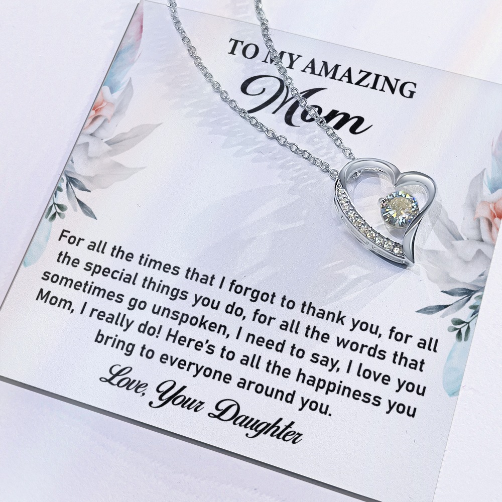 Heartfelt Gift for Mom – Elegant Forever Love Necklace from Daughter