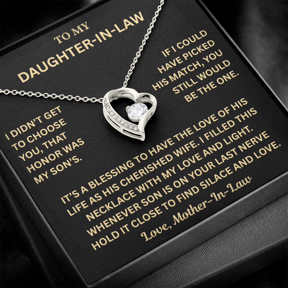 Daughter-in-Law Gifts, Wedding Necklace With Message Card & Gift Box