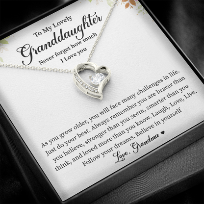 To My Lovely Granddaughter - Forever Love Necklace for Her
