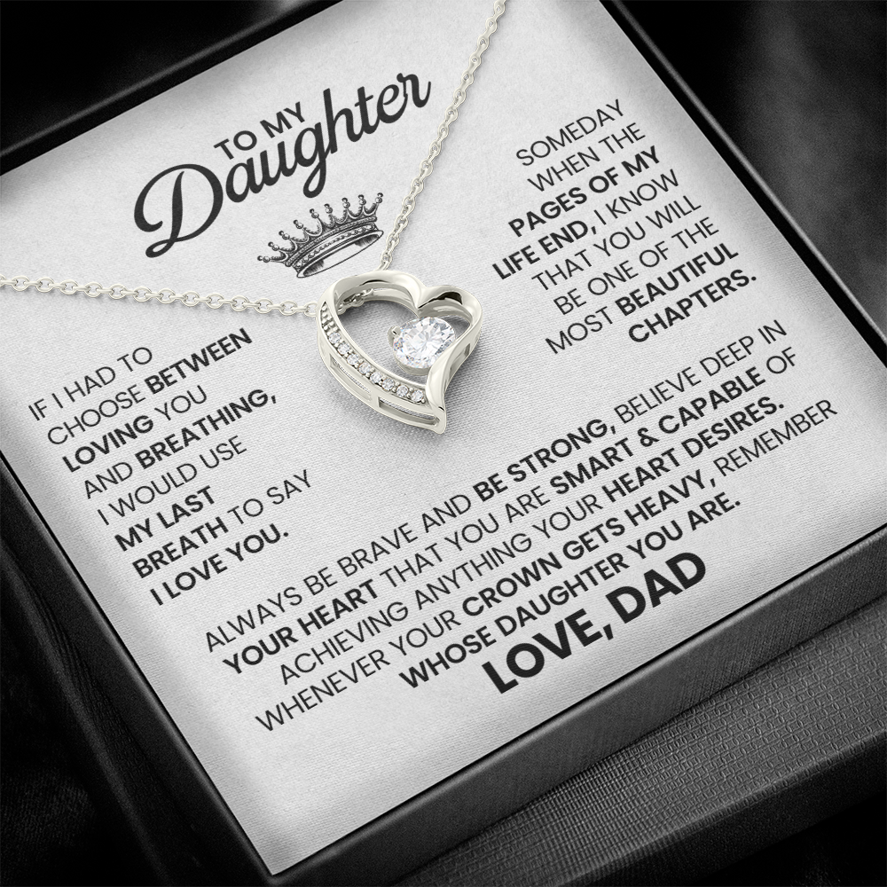 To My Daughter - I'll Always Be With You - Forever Love Necklace