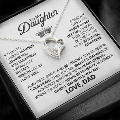 To My Daughter - I'll Always Be With You - Forever Love Necklace