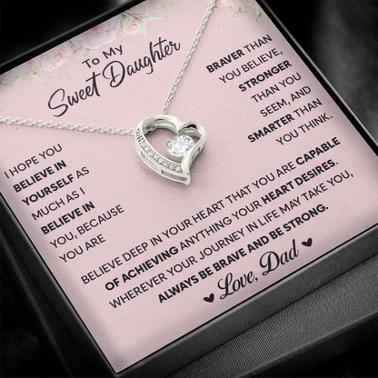 To My Sweet Daughter - Always Keep Me in Your Heart - Necklace