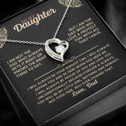 To My Daughter - Always Keep Me in Your Heart - Forever Love Necklace